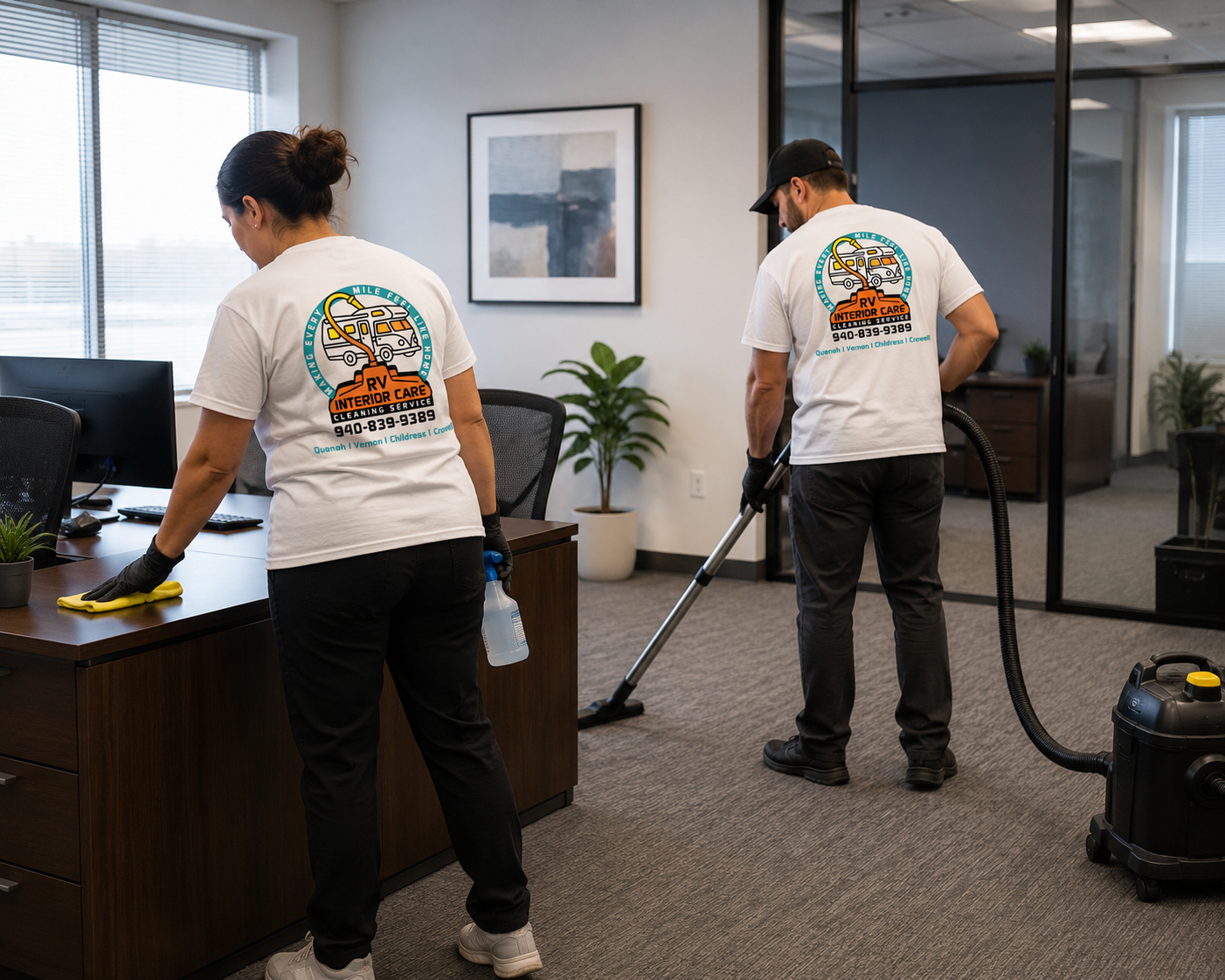 Professional commercial cleaning and disinfection for a Texoma business